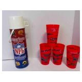 1976 NFL Thermos Featuring AFC, NFC Helmets,