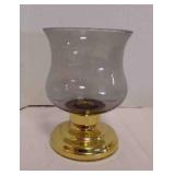 Brass Hurricane Lamp w/a Glass Globe