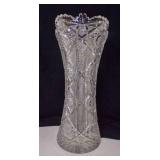 American Brilliant Period Cut Glass Corset Vase