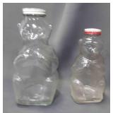 2 Snow Crest Beverages Glass Bear Coin Banks