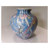 WBI Porcelain Hand Painted Bird of Paradise Vase