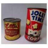 Ellis Brick Chile Con Carne Metal Can Bank, OLD