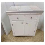 Wooden 2 Drawer, 2 Door Rolling Cabinet Wheels
