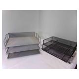 3 Tier Metal Mesh Desk Organizer, 2 Tier Metal