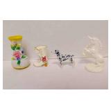 Miniature Porcelain Bud Vase, Boot w/Flower
