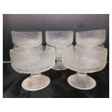8 Vintage Indian Glass Crystal dessert bowls with