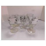 5 vintage Libbey Frosted Silver Foliage glasses
