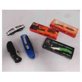 6 folding knives -3 in boxes
