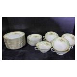 Ransom China soup bowls with saucers