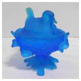 Vintage Westmorland blue satin bird/robin on nest
