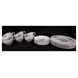 Vintage Scio Pottery dinner plates; tea cups