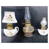 3 mini oil lamps