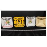 4 Vintage Oklahoma license plate ashtrays