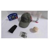 Tulsa Driller ballcap, signed; replica scoreboard