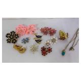 Vintage pendants; earrings, necklace