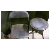 2 folding stool, 5 folding chairs