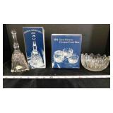 Vintage 25% lead crystal dinner bell; candy dish