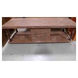 vintage laminate/wood coffee table has small