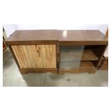 2 vintage wood/particle board cabinets 1 with