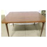 mid century modern wood table with metal