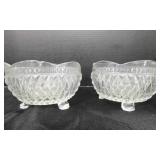 Vintage Indian Diamond Point footed candy dishes