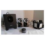 Logic small subwoofer with 2 speakers; Logic mouse
