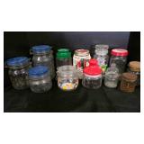 Vintage glass canister set, misc. jars