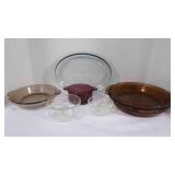 Anchor Hocking pie dishes; Pyrex pie dishes