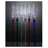 17ï¿½" colorful stem fluted champaign glasses x6