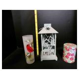 tin Deer battery tealight; Vintage KY Cardinal