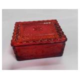 Vintage Indiana Tiara Ruby Red trinket box