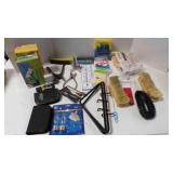 box lot of cleaning supplies - Swiffers; brushes