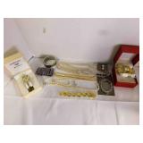 costume jewelry; necklace sets; watches