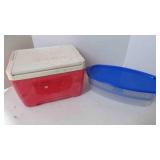 small Igloo cooler, all-in-one breading station