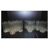 2 different design sets of glass cups