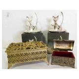 Vintage Filigree jewelry box; metal jewelry box