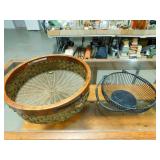 wicker basket, metal basket. Wicker loose