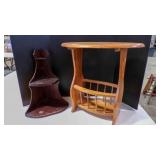 wood side magazine table, sitting shelf