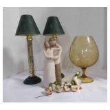 5 home dï¿½cor pieces-Vintage Empoli Italy Brandy