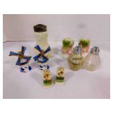 Vintage slat, pepper shakers-Westmoreland milk