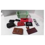 basket of wallets new, used; key chain