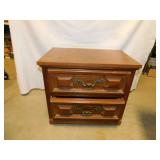 vintage wood 2 drawer side/end table 25x16x22
