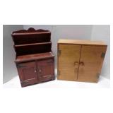2 Vintage wood box shelves-1 hangs/1 sits