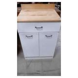 vintage metal kitchen cabinet w/butcher block