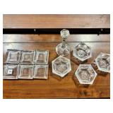 4 Mckee Fern berry bowls; 6 glass coasters