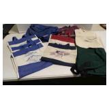 10 woven advertising handled bags; garment