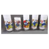 5 1983 Smurf Collectible Drinking Glasses