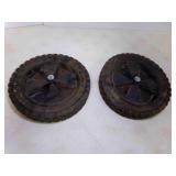 2 10" Solid Rubber Wheels for Wheelbarrows,