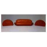 Avon Embossed Terra Cotta Salt & Pepper Shakers