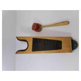 wood Boot Jack & A Vegetable Fiber Brush